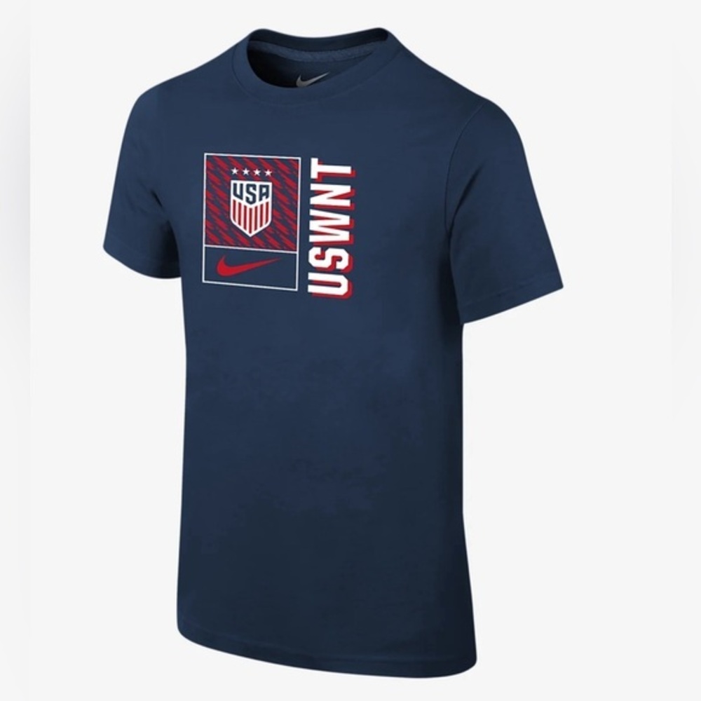 Nike USWNT Big Kids boys Soccer T-Shirt tee women’s soccer team size XL navy‎